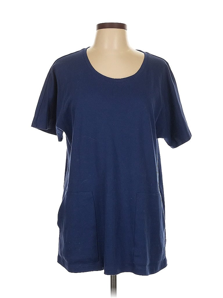 Isaac Mizrahi LIVE! 100% Cotton Blue Short Sleeve T-Shirt Size L - photo 1