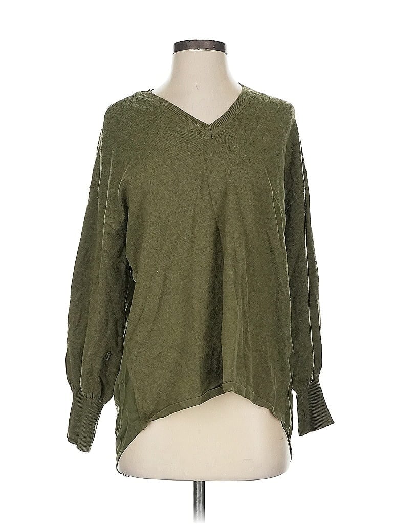 Pre-owned H By Halston Long Sleeve Blouse In Green
