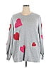Terra & Sky Hearts Gray Pullover Sweater Size 2X - photo 1