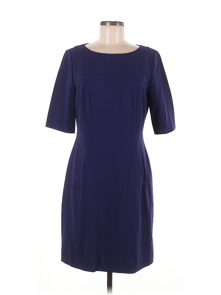 Tahari by ASL Solid Blue Casual Dress Size 8 - photo 1