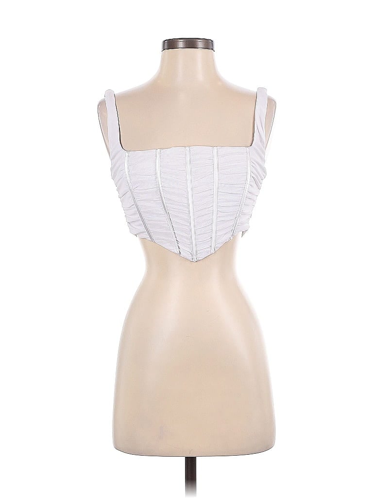 White Fox 100% Polyester White Sleeveless Top Size S - photo 1