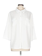 Susan Graver 3/4 Sleeve Button Down Shirt
