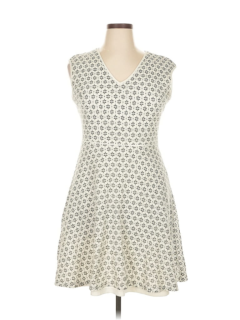 London Times Polka Dots Ivory Casual Dress Size 14 - photo 1
