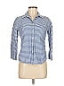 Denim & Supply Ralph Lauren Checkered-gingham Blue 3/4 Sleeve Button-Down Shirt Size M - photo 1