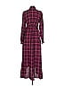 Hatch 100% Rayon Plaid Burgundy Casual Dress Size 0 - photo 2