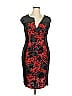 Connected Apparel 100% Polyester Graphic Black Cocktail Dress Size 16 - photo 1