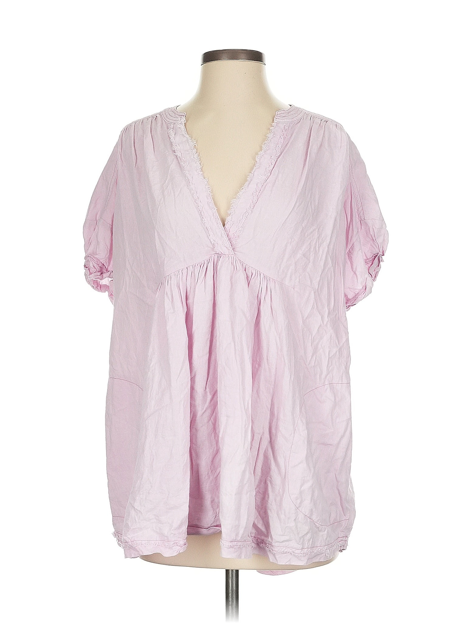 Free People Pink Short Sleeve Blouse Size XS