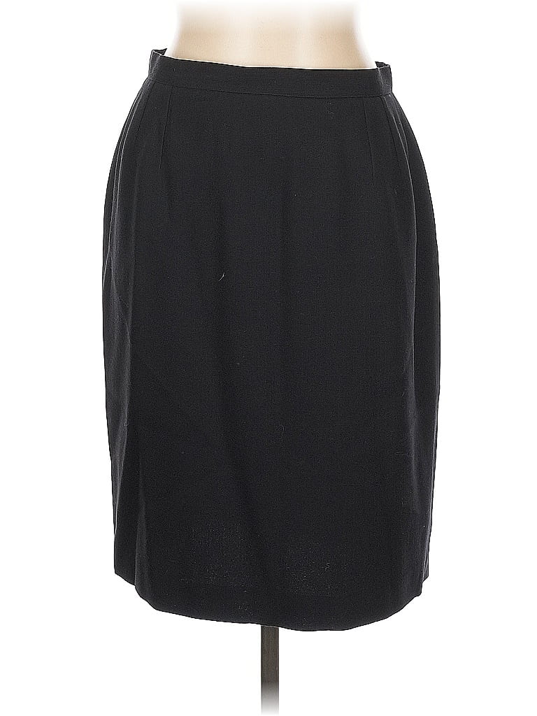 Giorgio Armani 100% Wool Solid Black Wool Skirt Size 12 - photo 1