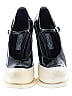 Prada 100% Leather Ivory Black Platform Mary Jane Heels Size EU 36 - photo 2