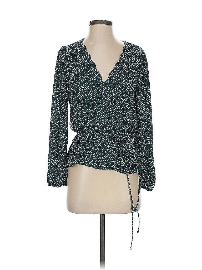 Nine Britton 100% Polyester Teal Long Sleeve Blouse Size S - photo 1