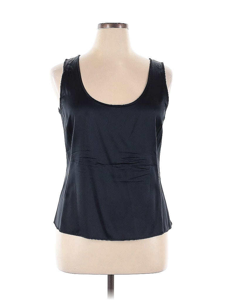 Armani Collezioni Black Sleeveless Silk Top Size 14 - photo 1