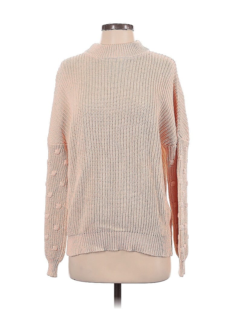 O'Neill 100% Cotton Solid Pink Turtleneck Sweater Size S - photo 1