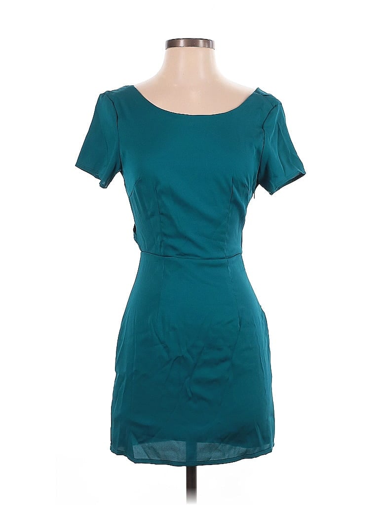 TOBI 100% Polyester Solid Teal Casual Dress Size S - photo 1