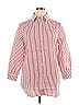 Roaman's Stripes Red 3/4 Sleeve Button-Down Shirt Size 14 - photo 1