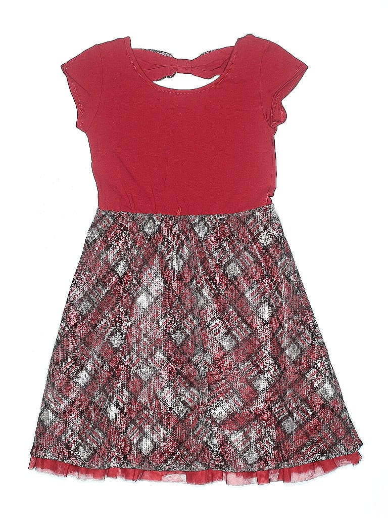 Justice 100% Polyester Argyle Red Dress Size 10 - photo 1