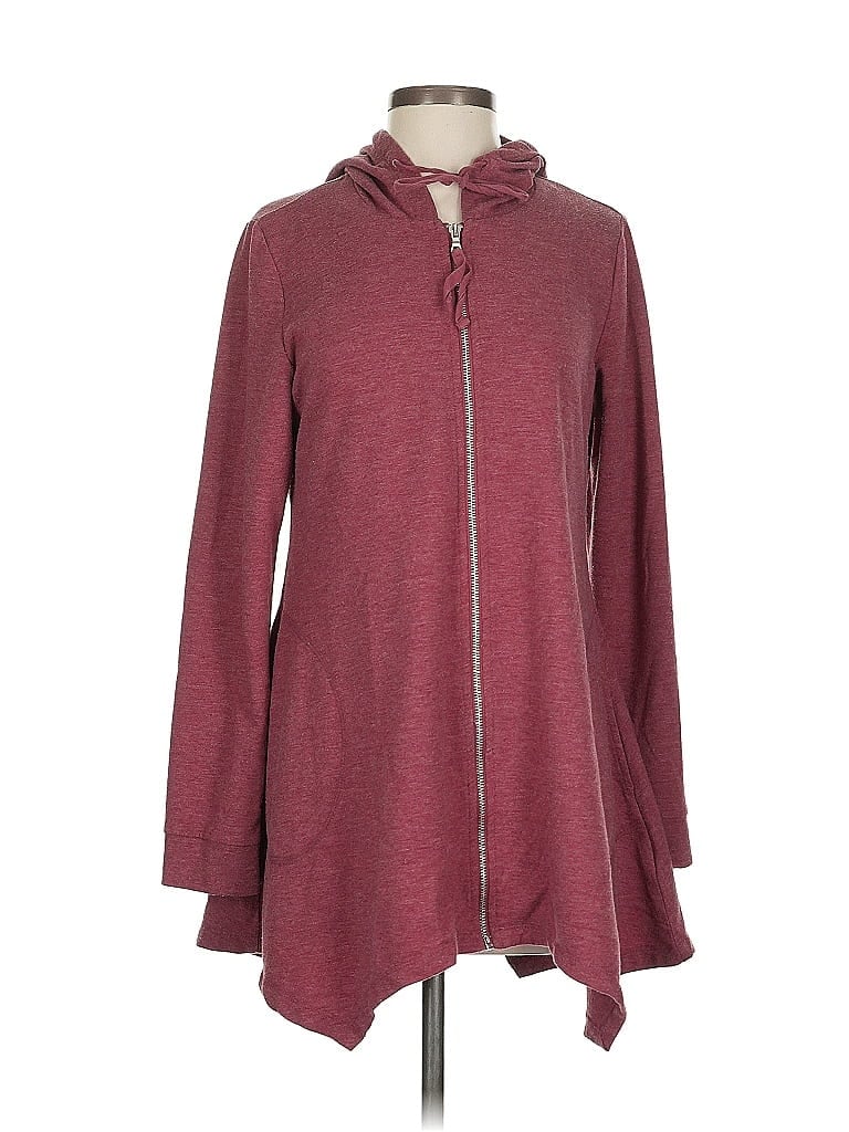 LOGO by Lori Goldstein Burgundy Red Zip Up Hoodie Size S - photo 1