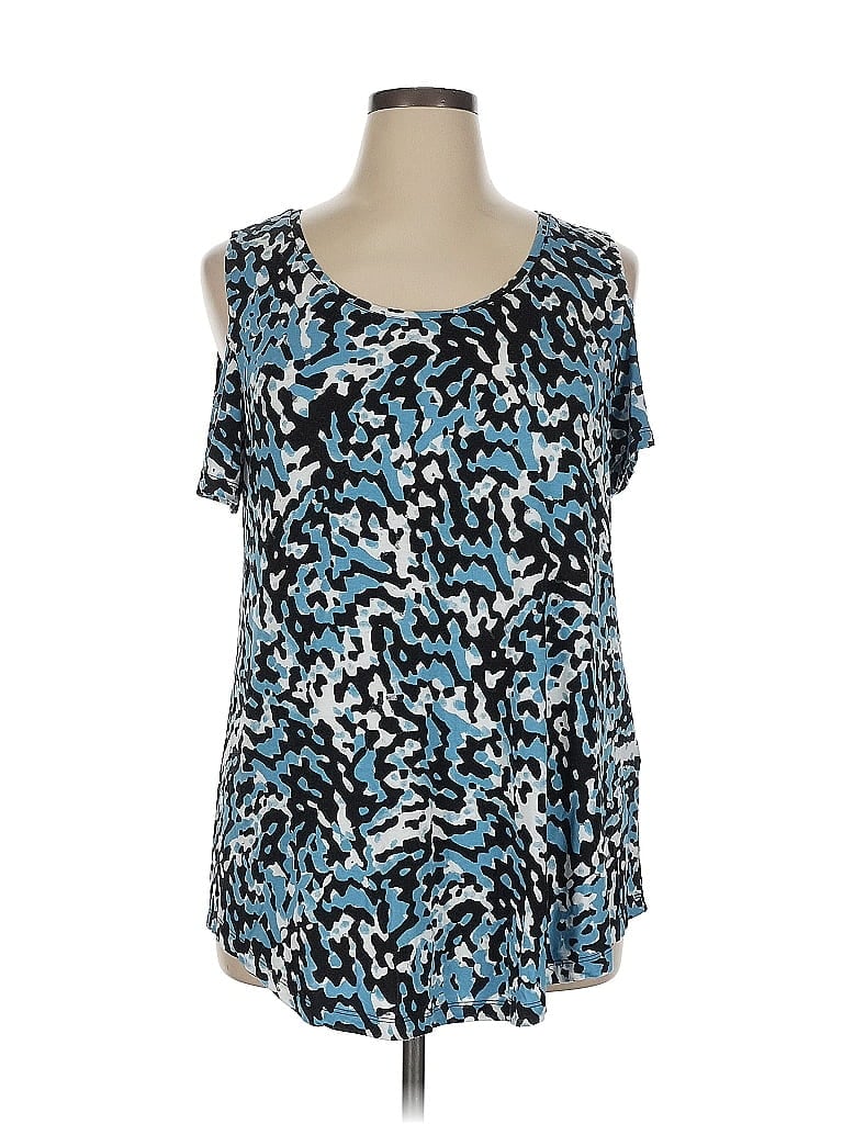 JM Collection Animal Print Blue Tank Top Size XL - photo 1