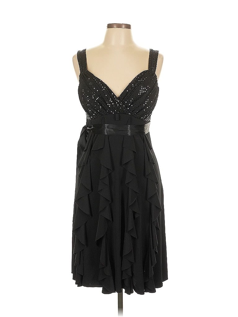 Connected Apparel 100% Polyester Black Cocktail Dress Size 12 - photo 1