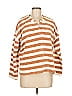 MWL by Madewell Stripes Brown Pullover Sweater Size M - photo 1