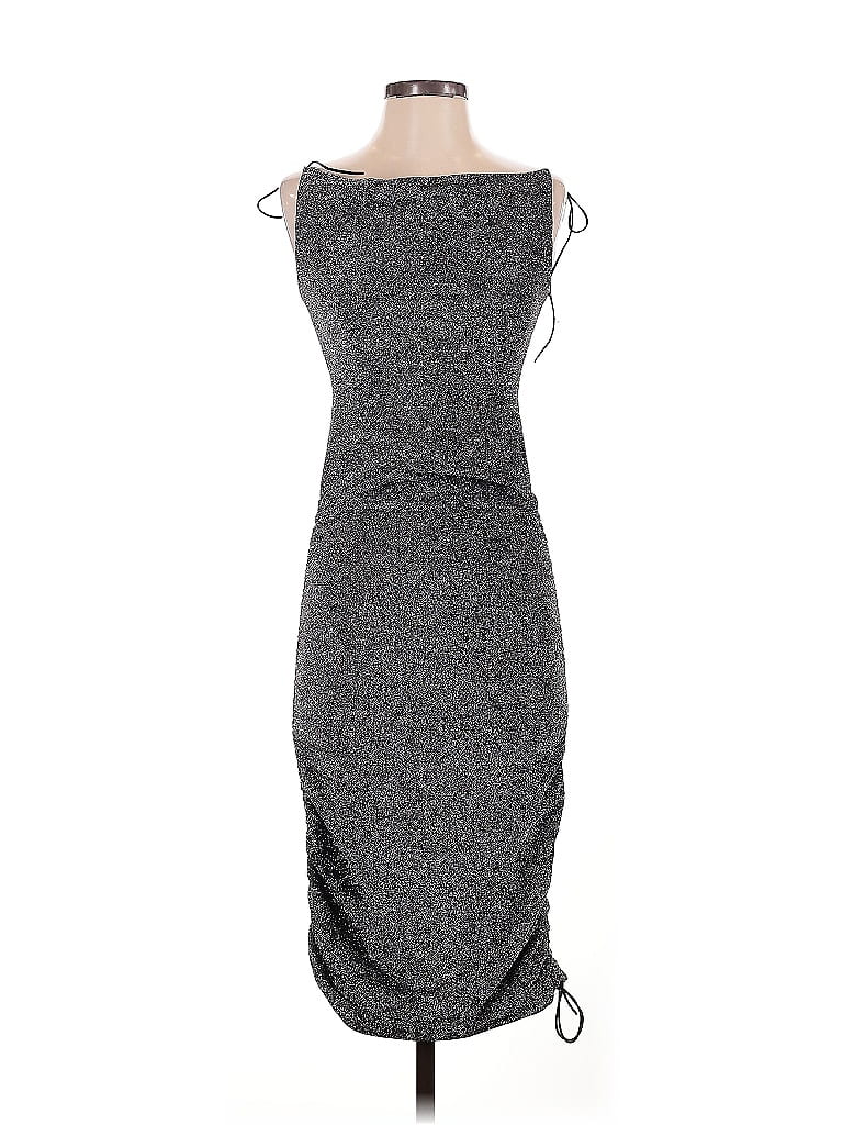 Polly 100% Polyester Solid Gray Casual Dress Size 4 - photo 1