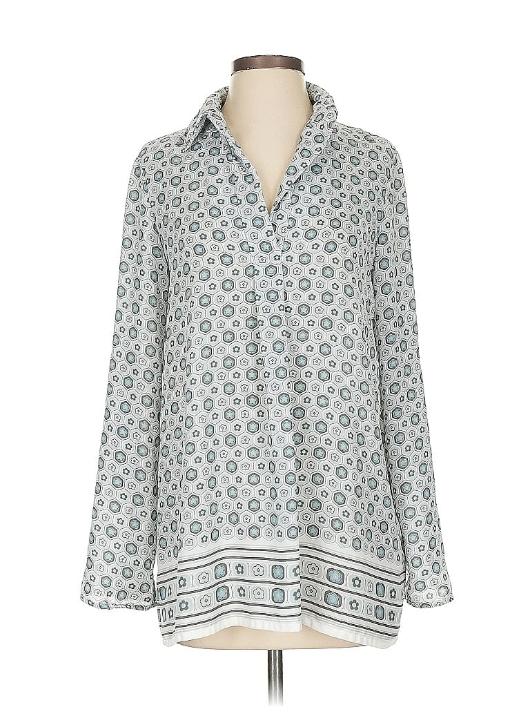 Pre-owned Sophie Max Long Sleeve Blouse In Blue