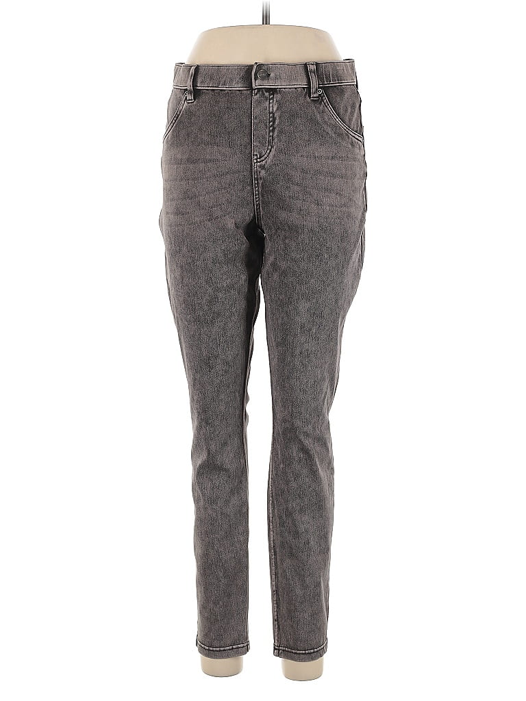 Hue Chevron-herringbone Gray Jeans Size L - photo 1