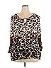 Ruby Rd. 100% Viscose Animal Print Brown Long Sleeve Blouse Size 3X - photo 1