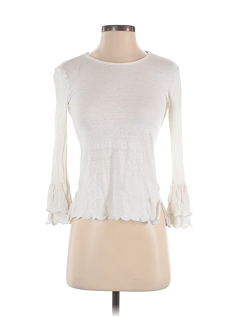 Pre-owned Frame Long Sleeve Top Ivory Boatneck Tops In White