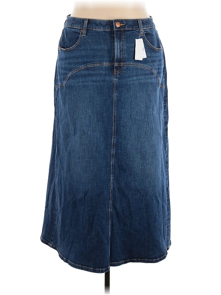 A-line Denim Maxi Skirt- Medium Wash | Adina Las Vegas