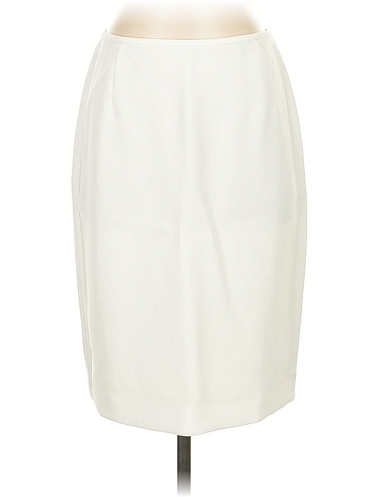 Kasper 100% Polyester Solid Ivory Formal Skirt Size 2 - photo 1