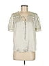 Natural Life 100% Polyester Silver Short Sleeve Blouse Size M - photo 1