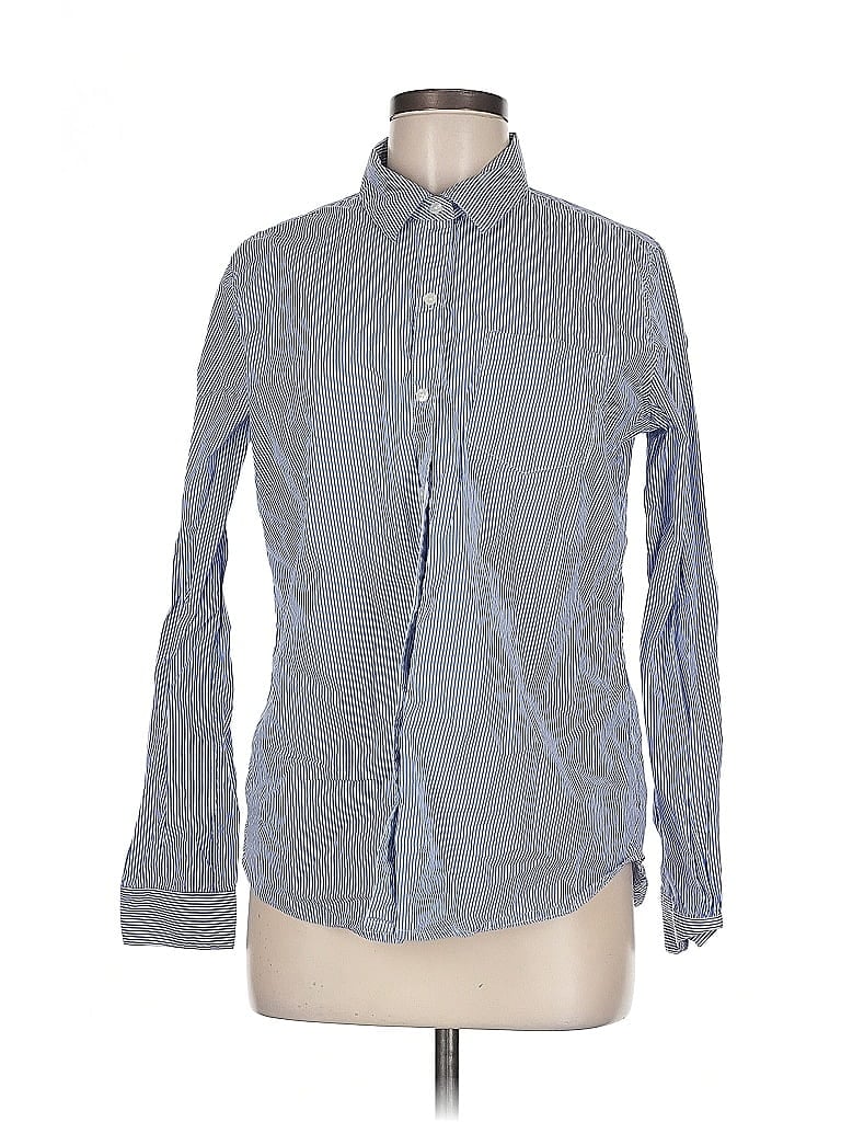 Pre-owned Birds Of Paradis By Trovata Long Sleeve Button Down Shirt In Blue
