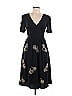 eShakti 100% Polyester Paisley Black Casual Dress Size 6 - photo 1