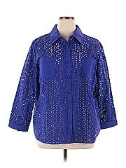 Susan Graver 3/4 Sleeve Button Down Shirt