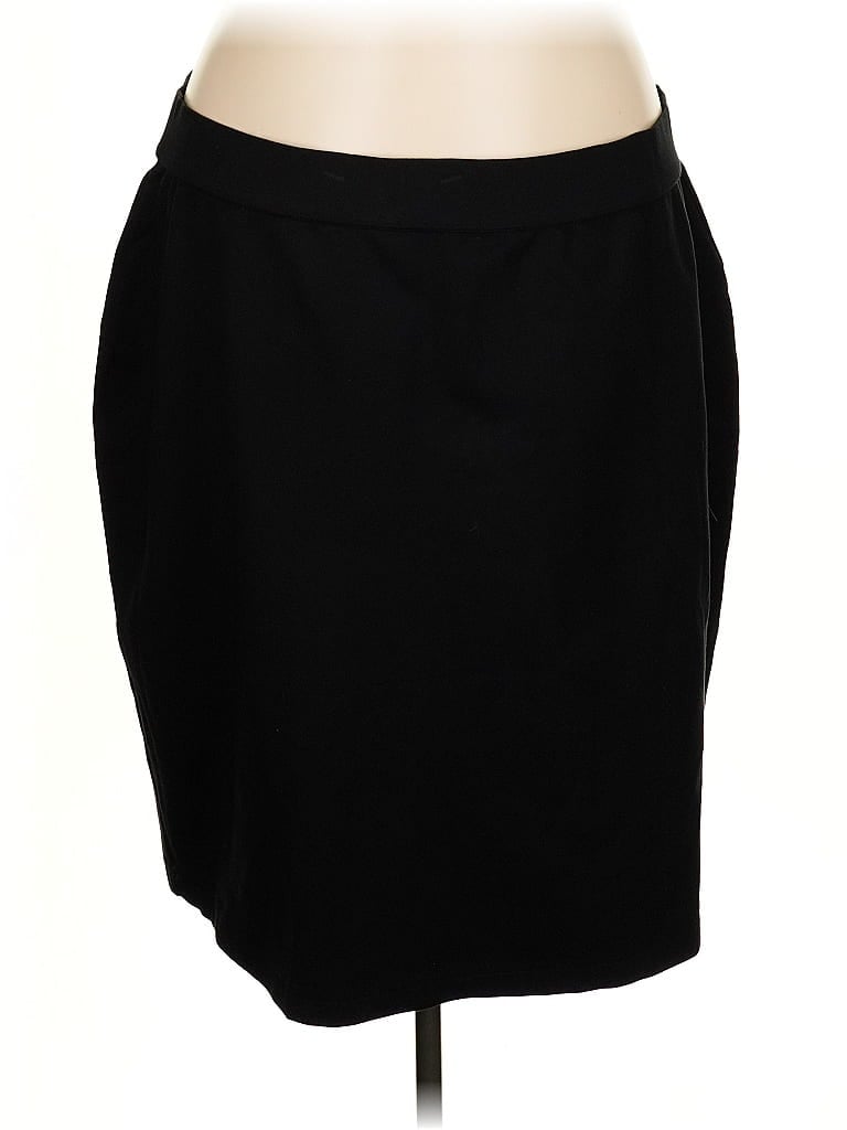 Roaman's Solid Black Formal Skirt Size 30 - photo 1