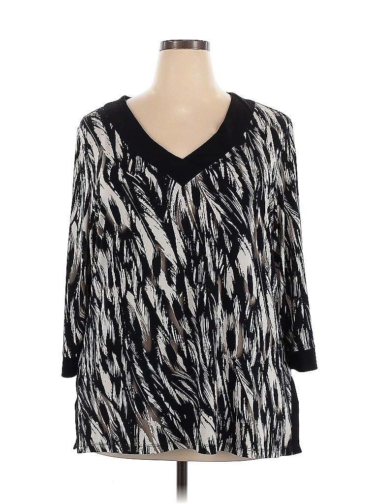 JM Collection Black 3/4 Sleeve Blouse Size 2X - photo 1