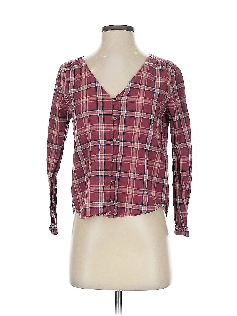 Pre-owned Madewell Long Sleeve Blouse In Purple