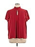 RACHEL Rachel Roy 100% Polyester Red Short Sleeve Blouse Size XL - photo 1