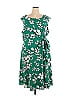 Jessica Howard 100% Polyester Tropical Green Casual Dress Size 22 - photo 1