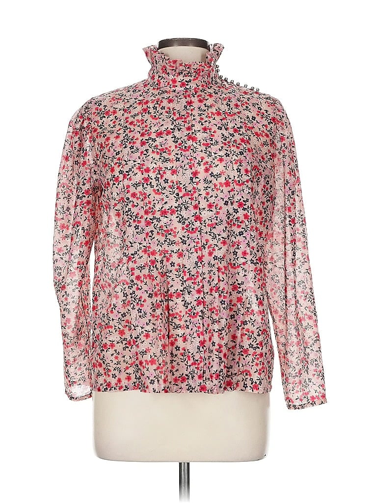 Robert Rodriguez 100% Polyester Floral Pink Long Sleeve Blouse Size 8 - photo 1