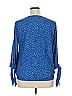 West Kei 100% Polyester Blue 3/4 Sleeve Blouse Size XL - photo 2