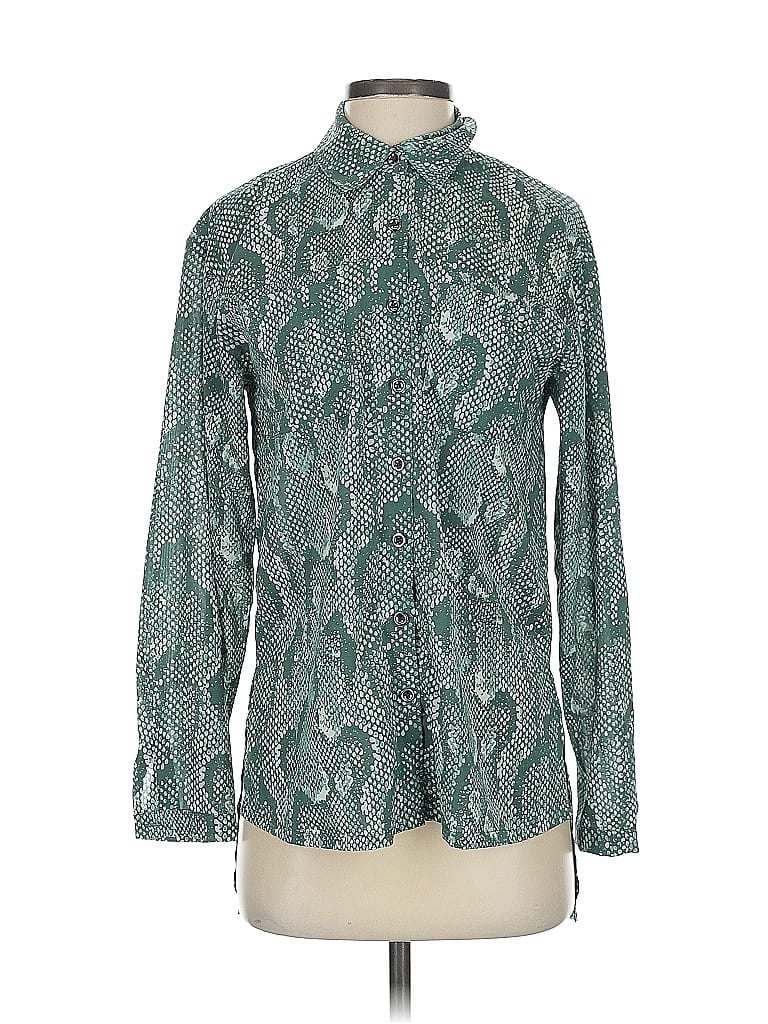 G by Giuliana Rancic Paisley Green Long Sleeve Blouse Size XXS - photo 1