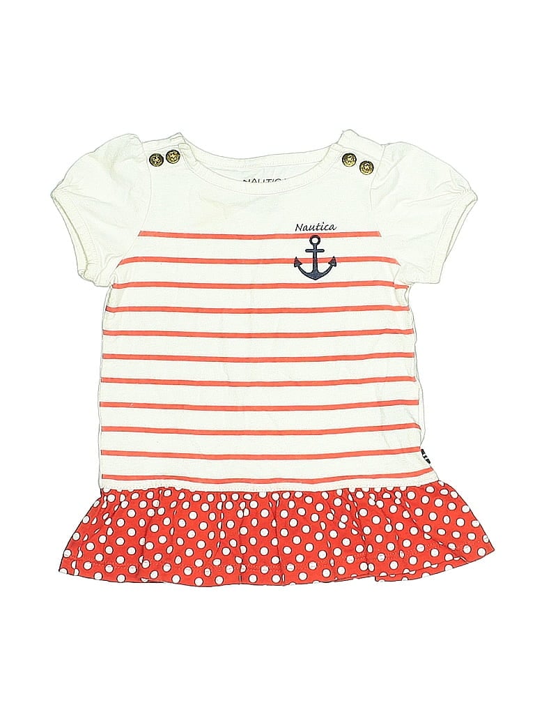 Pre-owned Nautica Babies' Short Sleeve Top Orange Sweetheart Neckline Tops