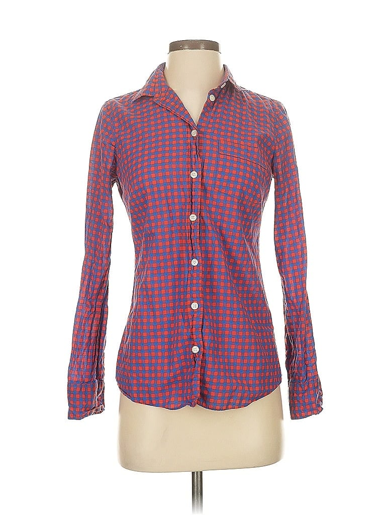 Pre-owned J.crew Factory Store Long Sleeve Button Down Shirt In Red