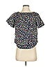 J.Crew 100% Polyester Black Blue Short Sleeve Blouse Size 0 - photo 1
