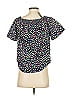 J.Crew 100% Polyester Black Blue Short Sleeve Blouse Size 0 - photo 2