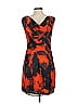 Marc New York Andrew Marc 100% Polyester Graphic Red Orange Cocktail Dress Size 4 - photo 2