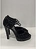 Chanel Gray Black Coarse Glitter CC Platform Heels Size EU 38 - photo 8