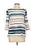 Ann Taylor LOFT Outlet Stripes Ivory 3/4 Sleeve T-Shirt Size L - photo 1