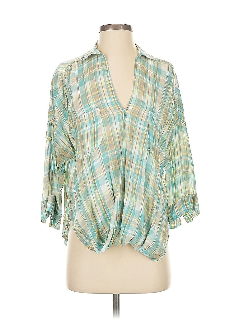 Pre-owned Holding Horses 3/4 Sleeve Blouse In Green